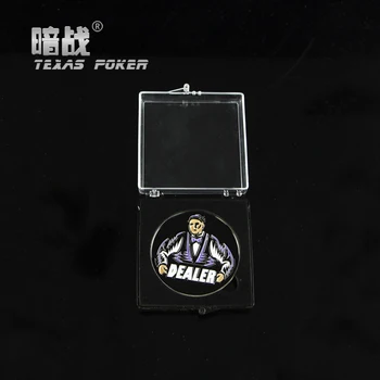 1PC 55MM Peso de Metal Botão de Dealer, Fichas de Poker Moedas Lembrança de Metal Homem de Poker REVENDEDOR
