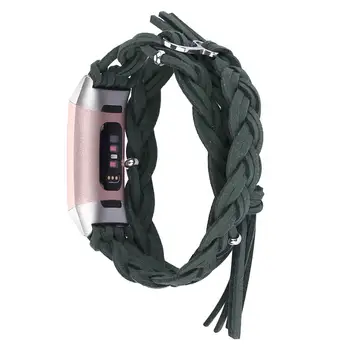 Criativo Tecer Tiras de Bracelete para o Fitbit Carga 4/3 Bandas Pulseira Artesanal de Couro Genuíno Acessórios de Desporto Faixa de Relógio de Pulseira