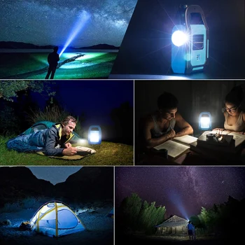 3 em 1 de energia Solar Recarregável USB COB LED Lanterna de Campismo, para Carregamento do seu Dispositivo, à prova d'água de Emergência, Lanterna elétrica do DIODO emissor de Luz
