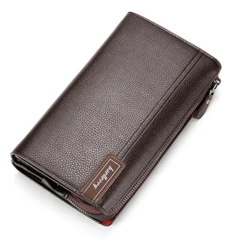 Baellerry Homens de Negócio carteira de couro com bolso de moedas do homem, bolsa de telemóvel saco de embreagem de grande capacidade de bolsa para o sexo masculino