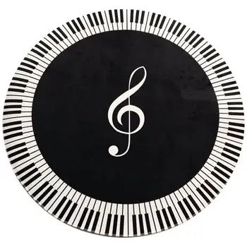O Tapete Novo Da Música Símbolo De Tecla De Piano Preto Redondo Branco Tapete Antiderrapante, Tapete De Casa, Quarto De Tapete Em Carpete Decoração