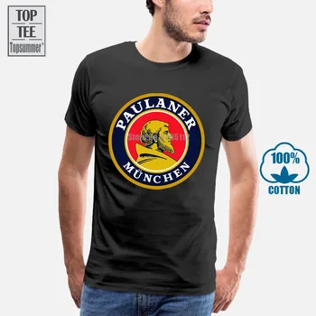 Paulaner Munchen Cerveja Alemã Beber Álcool T-Shirt Dos Homens T Shirts Algodão Clássico