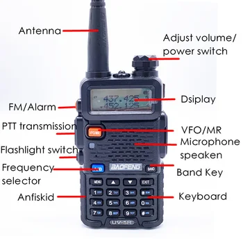 2PCS BaoFeng UV 5R Walkie Talkie 5w CB Radio hf Transceptor fm 128CH VHF&UHF de Mão Estação de Rádio Para a Caça 10km UV-5R