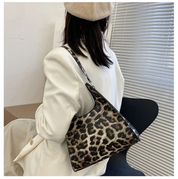 Vintage Padrão de Leopardo Senhoras nas Axilas Saco de Ombro Zebra Imprime as Mulheres Bolsa Bolsas Elegante PU Couro feminino Sacolas