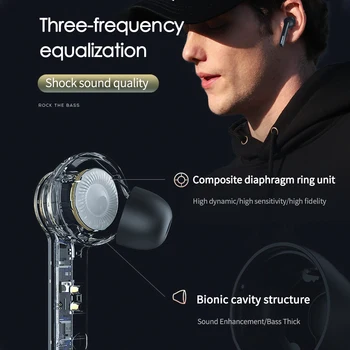 A Lenovo HT28 TWS Verdadeiro sem Fio Bluetooth 5.0 Fone de ouvido com Graves Profundos Fones de ouvido HD Estéreo intra-auriculares com Cancelamento de Ruído para o Microfone Fone de ouvido Para MP3