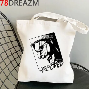 Attack on Titan shopping bag shopper reutilizáveis mercearia saco de juta bolsas de tela sacola sacola dobrável personalizado