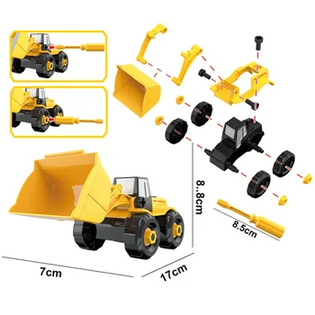 Parafuso de Brinquedo montessori DIY Blocos Porca do Parafuso de Montagem caminhão de Cimento Escavação Modelo de veículo Brinquedo Criança Presente