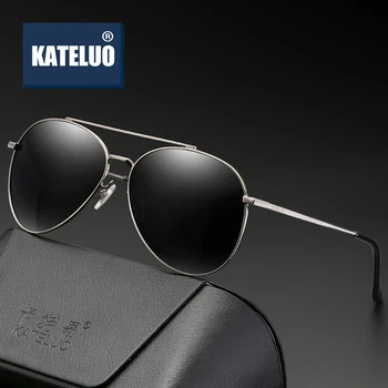 KATELUO 2020 Homens Piloto de Óculos de sol Polarizados UV400 Óculos de Sol Clássicos de Condução Óculos Óculos de Acessórios Para Homens 7701