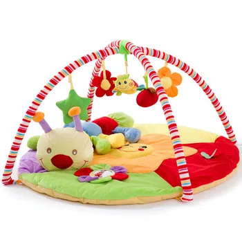 Atividade do bebê Tapete com rack Musical de Algodão Macio Tapete de Rastreamento cama Redonda Infantil Fitness Tapete de Presente Para as Crianças em movimento cama de Bebê Ginásio