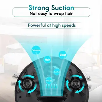 Automático Robô Aspirador de pó Inteligente Robô de Limpeza da Sujeira Pó de Cabelo Elétrico Limpador Doméstico 4 em 1 bateria Recarregável de Varrição