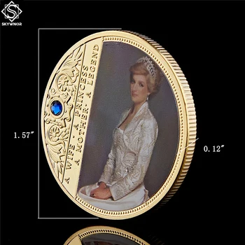 Colecionáveis Britânica Diana, A Princesa De Rosa Com Diamantes Rosa Último Profissional Comemorativa Token De Moeda