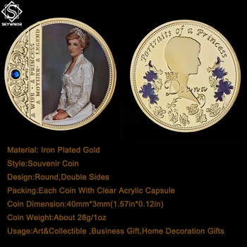 Colecionáveis Britânica Diana, A Princesa De Rosa Com Diamantes Rosa Último Profissional Comemorativa Token De Moeda