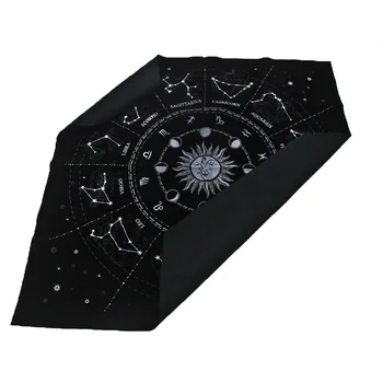 49*49 cm Novo estrelado adivinhação do Tarot Doze constelações amor carreira de transferência especial horóscopo Oracle cartão de toalha de mesa