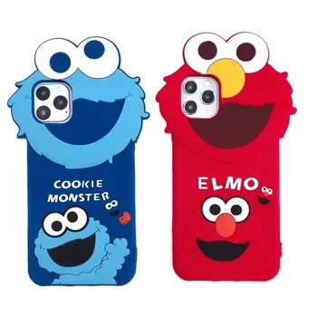 Bonito Sesame Street Cookie Elmo bonito de Telefone de Caso Para o iPhone 11 Pro Max XR Xs Max case de silicone para coque iPhone 7 8 6 6s Mais Casos