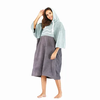 Capuz poncho de surf poncho toalhas de cor cinza adultos de tamanho com o expresso porta fazer o serviço da porta