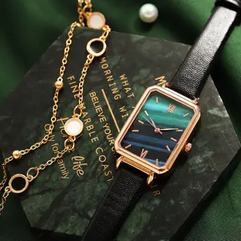 Novo Design De Moda Retângulo Mulheres Relógios De Luxo Feminino Relógio De Quartzo Simples Senhoras Relógios De Pulso De Mulher Preta De Couro Relógio