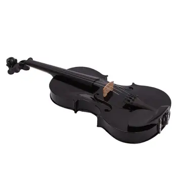 4/4 Completo Acústica de Tamanho Violino Violino Preto com Case Arco de Resina