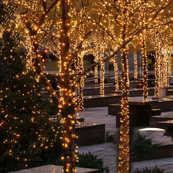 33M 300 LED Exterior do Natal Luz Seqüência de 8 Modos Estrelado Luz Árvore de Natal Pátio com Jardim Festa de Casamento, Decoração de Fadas Garland Luzes