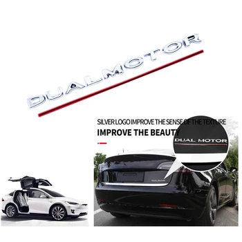 3D Motor Dupla Adesivos de Carro de Trás do Tronco Emblema Adesivo Emblema Decalques para Tesla Model 3 2017-2020, Adesivo Decorativo