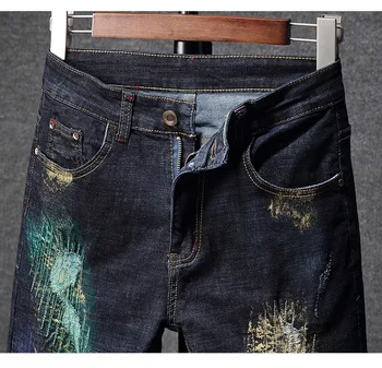 Clássico Calças Jeans Calças Masculinas 2019 Novos Rapazes da Moda Jeans Casual Stretch Jeans Slim