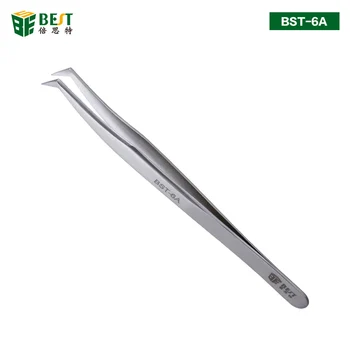 Marca aço inox pinça super difícil de cílios ferramenta de extensão indústria de melhor qualidade pinças BST-6A
