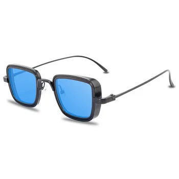 Moda Steampunk Óculos de sol de Marca Design de Homens, Mulheres do Vintage Quadrado de Metal Punk óculos de Sol UV400 Tons de Óculos