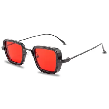 Moda Steampunk Óculos de sol de Marca Design de Homens, Mulheres do Vintage Quadrado de Metal Punk óculos de Sol UV400 Tons de Óculos
