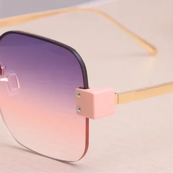 2020 marca de luxo óculos de sol das mulheres de óculos de sol Quadrado sem aro sunglasse vintage marca de designer de Moda o caso de óculos de sol das mulheres
