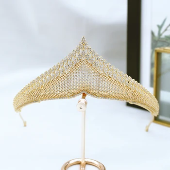 Parmalambe Ouro Tiaras Petite Zircão Clusters Exuberante Cabelo Jóia Nupcial Tiara de Coroa de Noiva Acessórios de Cabelo, tiara de noiva