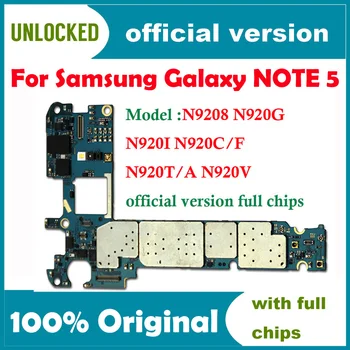 32gb Original Desbloqueado Europa Versão para Samsung Galaxy Nota 5 N9208 N920G N920I N920C N920F N920T N920A N920V placa-Mãe