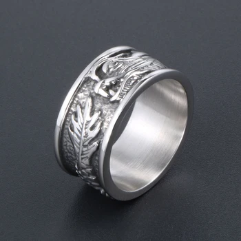 Clássico de homens de Aço Inoxidável, Anéis de 10MM de Largura Dragão Ringen Homens de Moda Gótica da Jóia de Presentes Para Ele Anel de Dedo do Homem Dropshipping