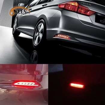 1 conjunto Para o Honda City 2016 LED pára-choques Traseiro, Luzes de Freio Cauda Refletor de Luz de circulação Diurna Refletor Lâmpada de Advertência