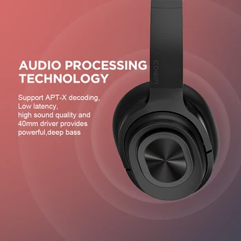 COWIN SE7-MAX Cancelamento Ativo de Ruído Fones de ouvido Bluetooth AptX Aparelhagem hi-fi de Som sem Fio Através de Ouvido ANC Fones de ouvido com microfone para celulares