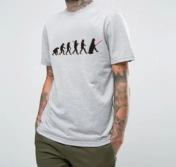 2019 Impressão Algodão Moda Verão Solto Camisa De Manga Curta T Camiseta De Verão, Homens T-Shirt S-Evolução Do Pescoço Homens De Roupa