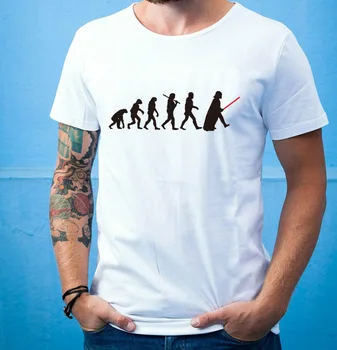 2019 Impressão Algodão Moda Verão Solto Camisa De Manga Curta T Camiseta De Verão, Homens T-Shirt S-Evolução Do Pescoço Homens De Roupa