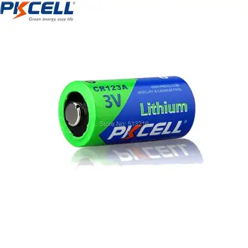 PKCELL 10X3V CR123A bateria de 1500mAh CR123 123A CR17345 KL23a VL123A DL123A 5018LC EL123AP SF123 Não-Bateria de Lítio recarregável