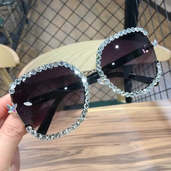Moda óculos de sol das mulheres 2019 Luxo Strass quadrado de óculos de Sol oversized homens óculos de sol Vintage Sombras para mulheres