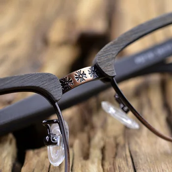 2019 Novo Designer Homem de Óculos de Armações de Prescrição da Receita de Madeira, de Metal Quadrado Óculos de Armação de Limpar lente de Óculos Olho de Vidro