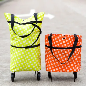 Portátil Carrinho de Compras Saco com Rodas de um Supermercado carro Dobrável Sacola de compras Reutilizável Shopper Bag Acessórios de Viagem Sacola