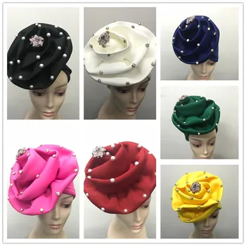 Novo Nigeriano gele headtie cap já fez a auto gele turbante cap africana auto gele aso oke headtie para as mulheres-L5
