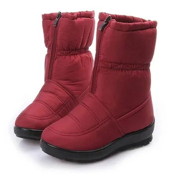 MVVJKE 2018 mulheres botas de neve de inverno botas quentes de espessura inferior a plataforma impermeável tornozelo botas para mulheres pêlo grosso sapatos de algodão etc.standard