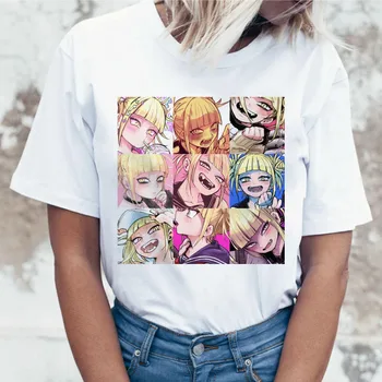 Mulheres Harajuku Herói academia Anime T-Shirt Engraçada Hentai Himiko'Toga de Impressão Camiseta Top Tees Feminino Roupas de desenho animado gril T-Shirt