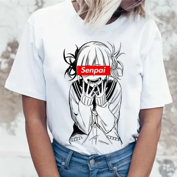 Mulheres Harajuku Herói academia Anime T-Shirt Engraçada Hentai Himiko'Toga de Impressão Camiseta Top Tees Feminino Roupas de desenho animado gril T-Shirt