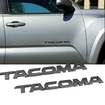 4Pcs Conjunto de Tacoma 4X4 V6 Tronco Porta do Carro porta Traseira Emblemas Decalque Emblema para a Toyota Tacoma (Preto Fosco)