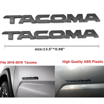 4Pcs Conjunto de Tacoma 4X4 V6 Tronco Porta do Carro porta Traseira Emblemas Decalque Emblema para a Toyota Tacoma (Preto Fosco)
