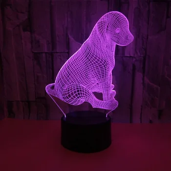 Animal Cão 3d Nightlight de Toque Colorida de led Lâmpada de Presente Personalizado Atmosfera 3d Luminárias do Quarto de Crianças Lâmpada Led