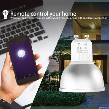 GU10 Lâmpada Inteligente App de Controle Remoto Inteligente da Vida RGB 5W wi-Fi Blub Luz Para Alexa e Google Home Remoto Controle Por Smartphone, Tablet