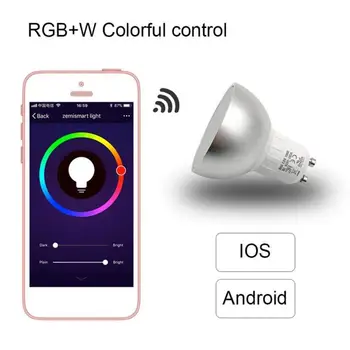 GU10 Lâmpada Inteligente App de Controle Remoto Inteligente da Vida RGB 5W wi-Fi Blub Luz Para Alexa e Google Home Remoto Controle Por Smartphone, Tablet