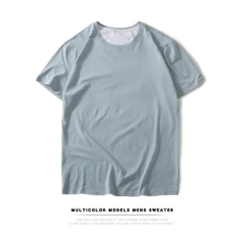 Homens do algodão curto t-shirt de manga em branco de cor sólida Plus Size harajuku homens T-shirt classe de vestuário, cultura, publicidade em camisas
