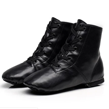 2020 Nova capa de Couro pu de Dança Jazz Sapatilhas Laço Suave Esporte Sapatos Para Mulheres negras Hip-Hop Sapatos de Dança Jazz Sapatos Para Adultos